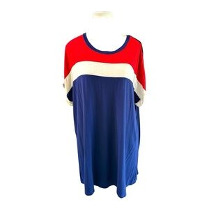 Celeste Colorblock Red White & Blue Top | Size 1XL | Made in USA